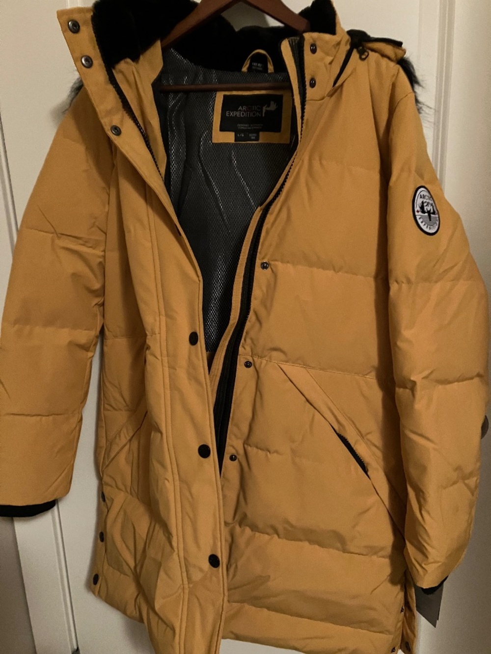 Arctic Expedition Honey Gold Mid-Length Down Parka